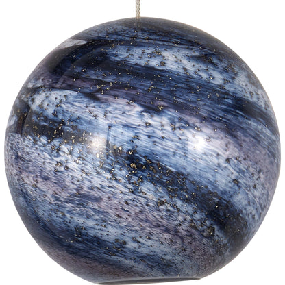 Palatino Rectangular 7-LIGHT Multi-Drop Pendant by Currey and Company in blue marbeled, silver. Made from earth with speckles, glass in a modern style.