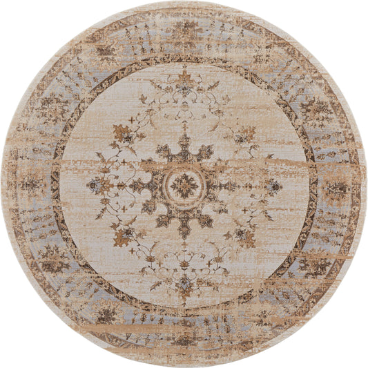 Celene Traditional Bordered Rug - 39KWF by Feizy in tan, brown, gray. Made from viscose, polyester in a unique style.