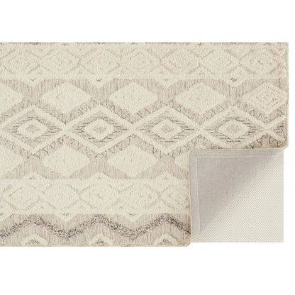 Anica Transitional Geometric Rug - 8006F by Feizy in ivory, taupe, gray. Made from wool in a unique style.