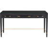 Black Lacquered Linen, Champagne Metal