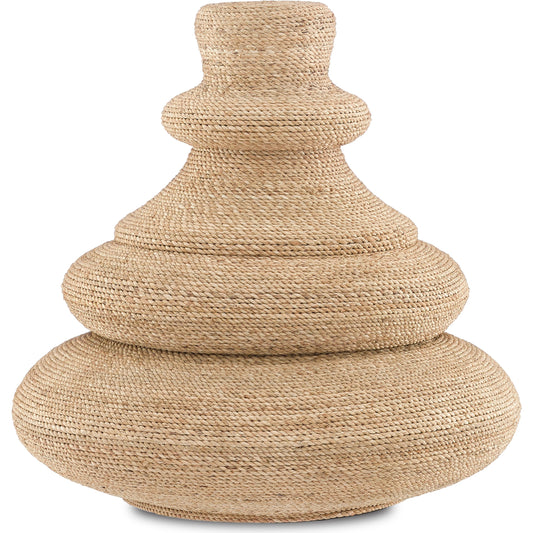 Jaru Rope Vessel by Currey and Company. Made from abaca rope, composite in a coastal style.