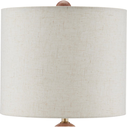 Moreno Table Lamp by Currey and Company in natural. Made from rosa cappuccino marble, camello neve marble, breccia marble in a modern style.