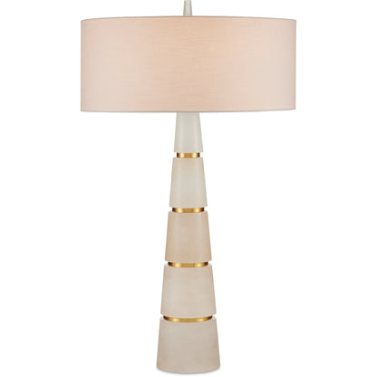 Eleanora Table Lamp by Currey and Company in natural, natural brass. Made from alabaster, metal in a modern style.