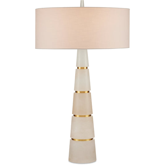 Eleanora Table Lamp by Currey and Company in natural, natural brass. Made from alabaster, metal in a modern style.
