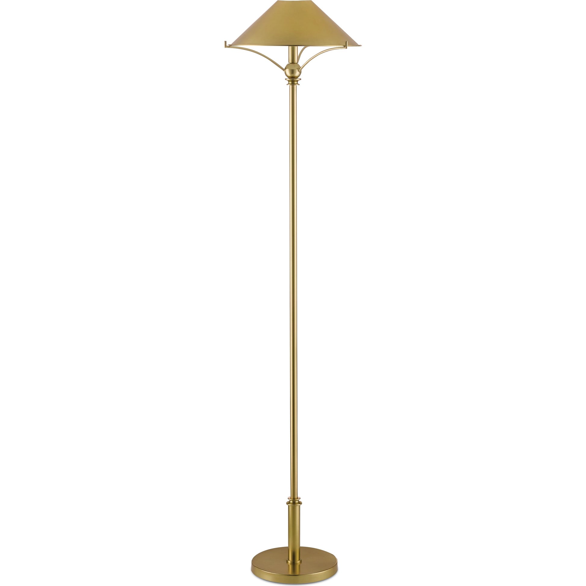 MaarlaTable Lamp by Currey and Company in polished brass. Made from metal in a traditional style.