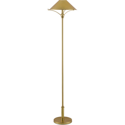 MaarlaTable Lamp by Currey and Company in polished brass. Made from metal in a traditional style.
