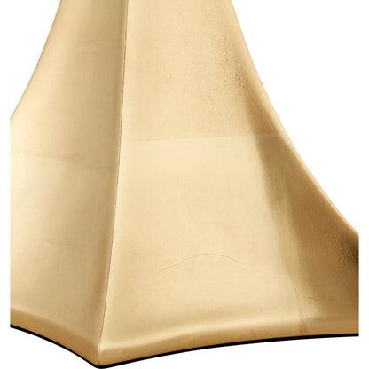 Cassia Table Lamp by Currey and Company in gold leaf. Made from composite in a modern style.