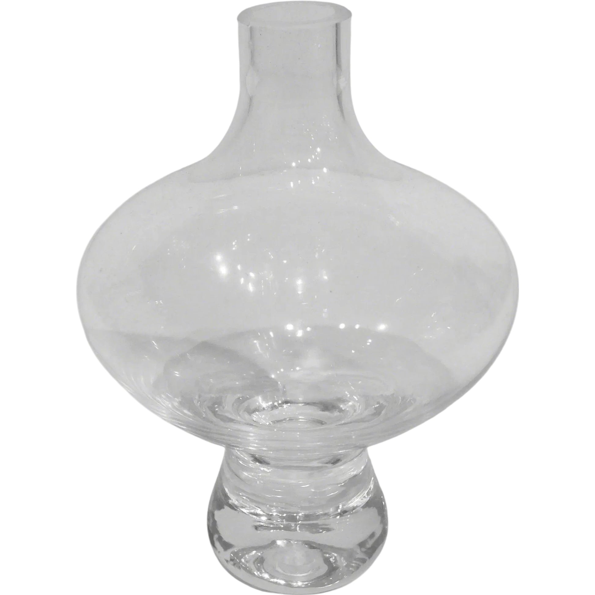 Mini Floating Footed Vase by Global Views. Made from glass in a modern style.