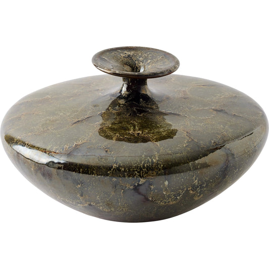 Tapered Neck Vase by Global Views in reactive green. Made from ceramic in a eclectic & global style.