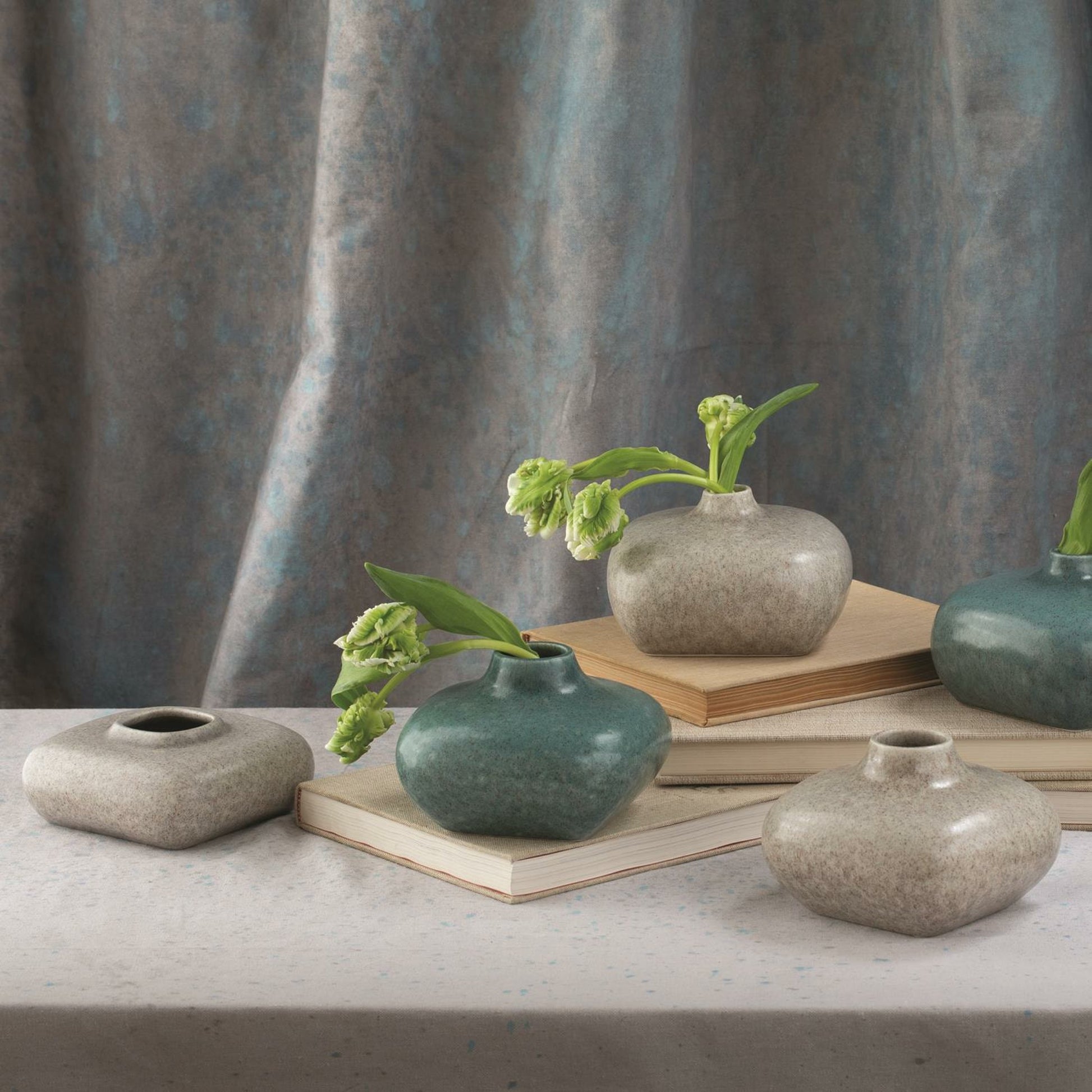 Modernist Chic Vase by Global Views in white. Made from plaster in a eclectic & global style.
