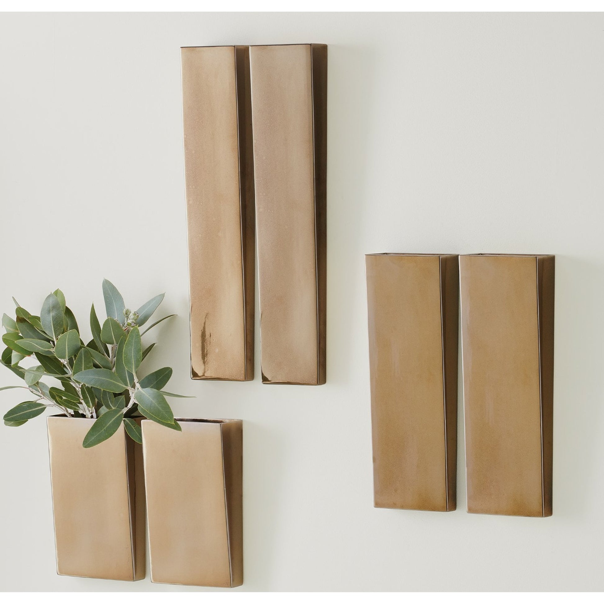 Pyramid Wall Vase by Global Views in white. Made from ceramic in a modern style.