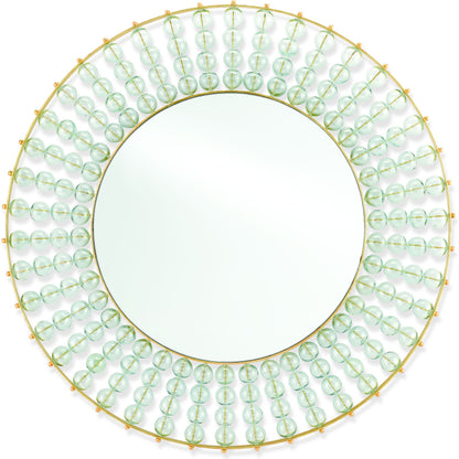 Calais Mirror by Currey and Company in gold leaf, mirror. Made from iron, recycled glass, glass in a modern style.