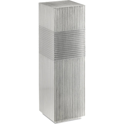 Odense Oak Pedestal by Currey and Company in black. Made from engineered wood in a eclectic & global style.