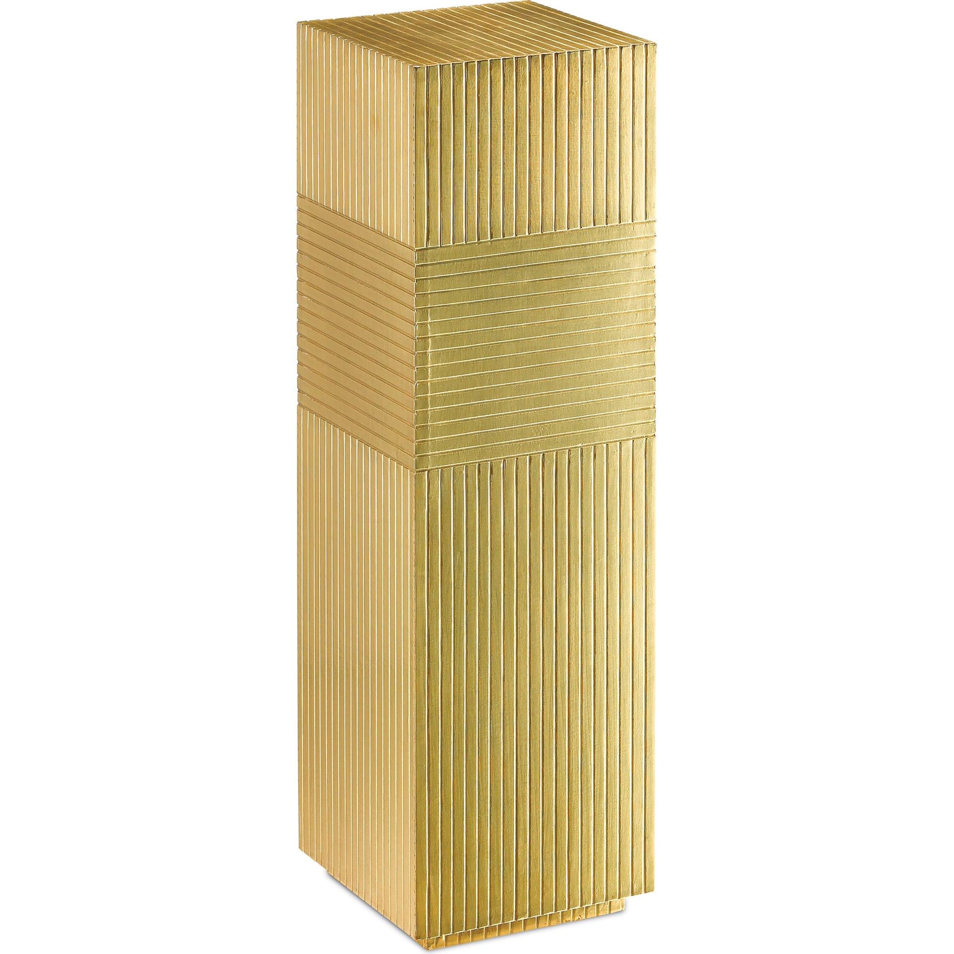 Odense Oak Pedestal by Currey and Company in black. Made from engineered wood in a eclectic & global style.