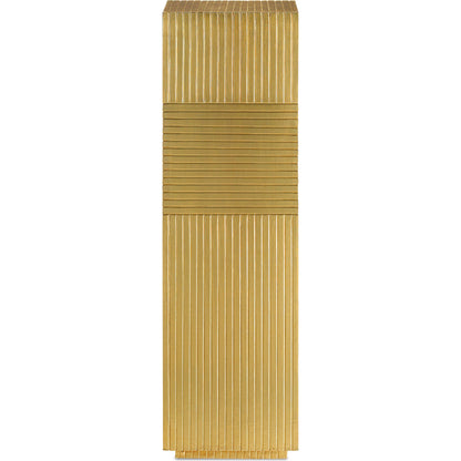 Odense Oak Pedestal by Currey and Company in black. Made from engineered wood in a eclectic & global style.