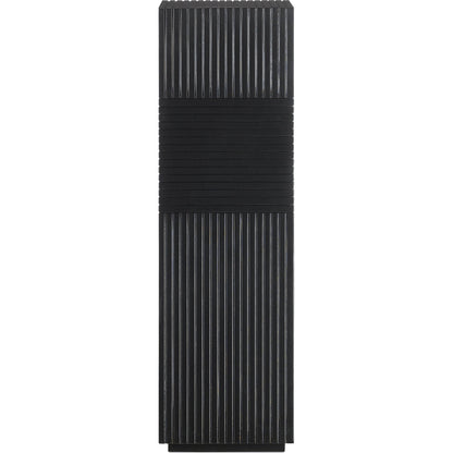 Odense Oak Pedestal by Currey and Company in black. Made from engineered wood in a eclectic & global style.