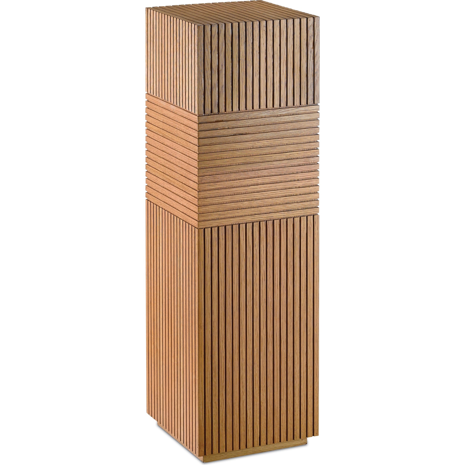 Odense Oak Pedestal by Currey and Company in black. Made from engineered wood in a eclectic & global style.