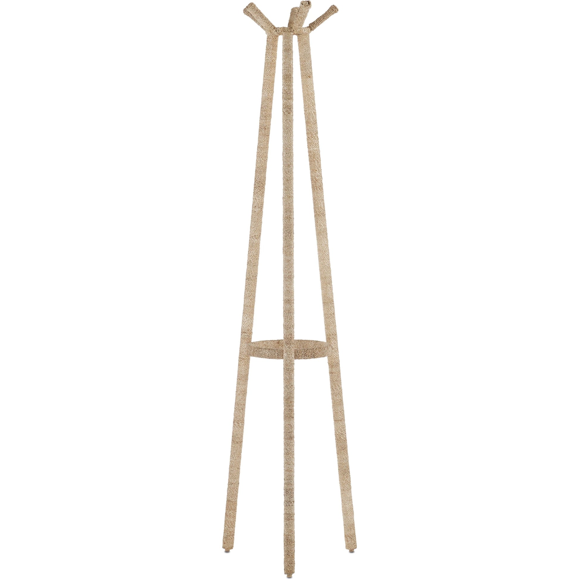 Rolo Coat Rack by Currey and Company. Made from abaca rope, wrought iron in a modern style.