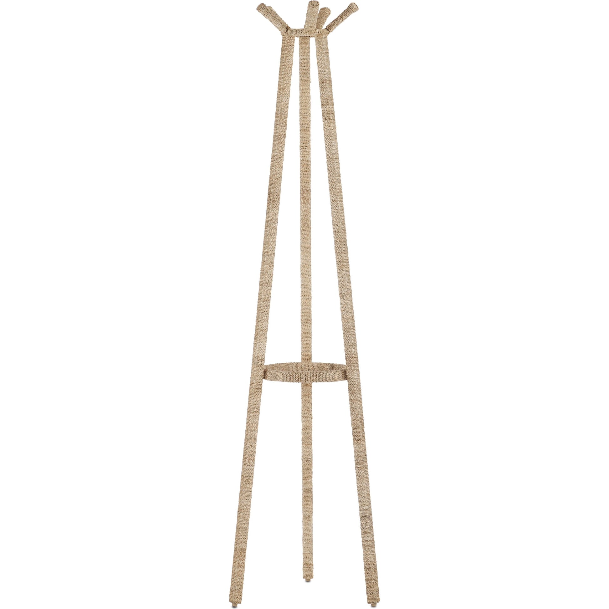 Rolo Coat Rack by Currey and Company. Made from abaca rope, wrought iron in a modern style.