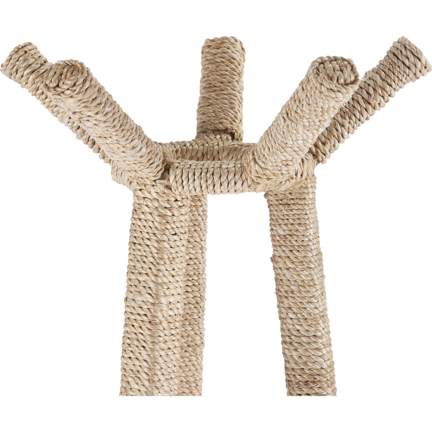 003 SI-1924148 | Closeup | Rolo Coat Rack by Currey and Company. Made from abaca rope, wrought iron in a modern style.