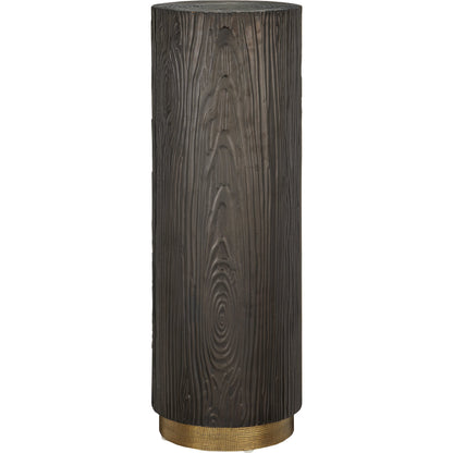 Terra Pedestal by Currey and Company in bronze, brass. Made from natural wood, brass in a modern style.