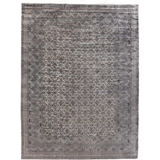 Antique Weave Bamboo 10001 Rug by Exquisite Rugs in ivory, silver. Made from bamboo silk in a unique style.