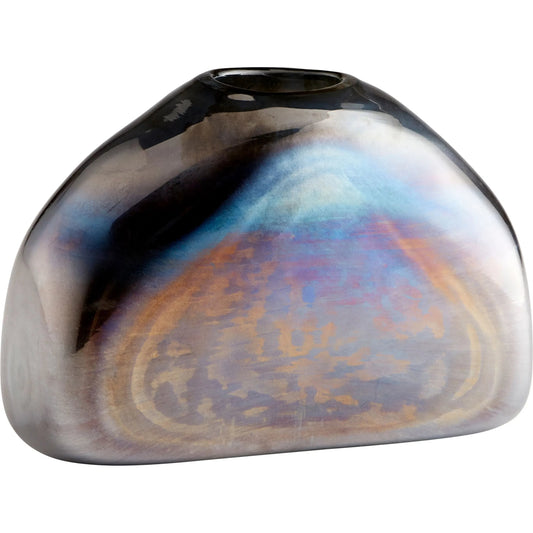 Montague Vase by Cyan Design in gun metal. Made from glass in a modern style.