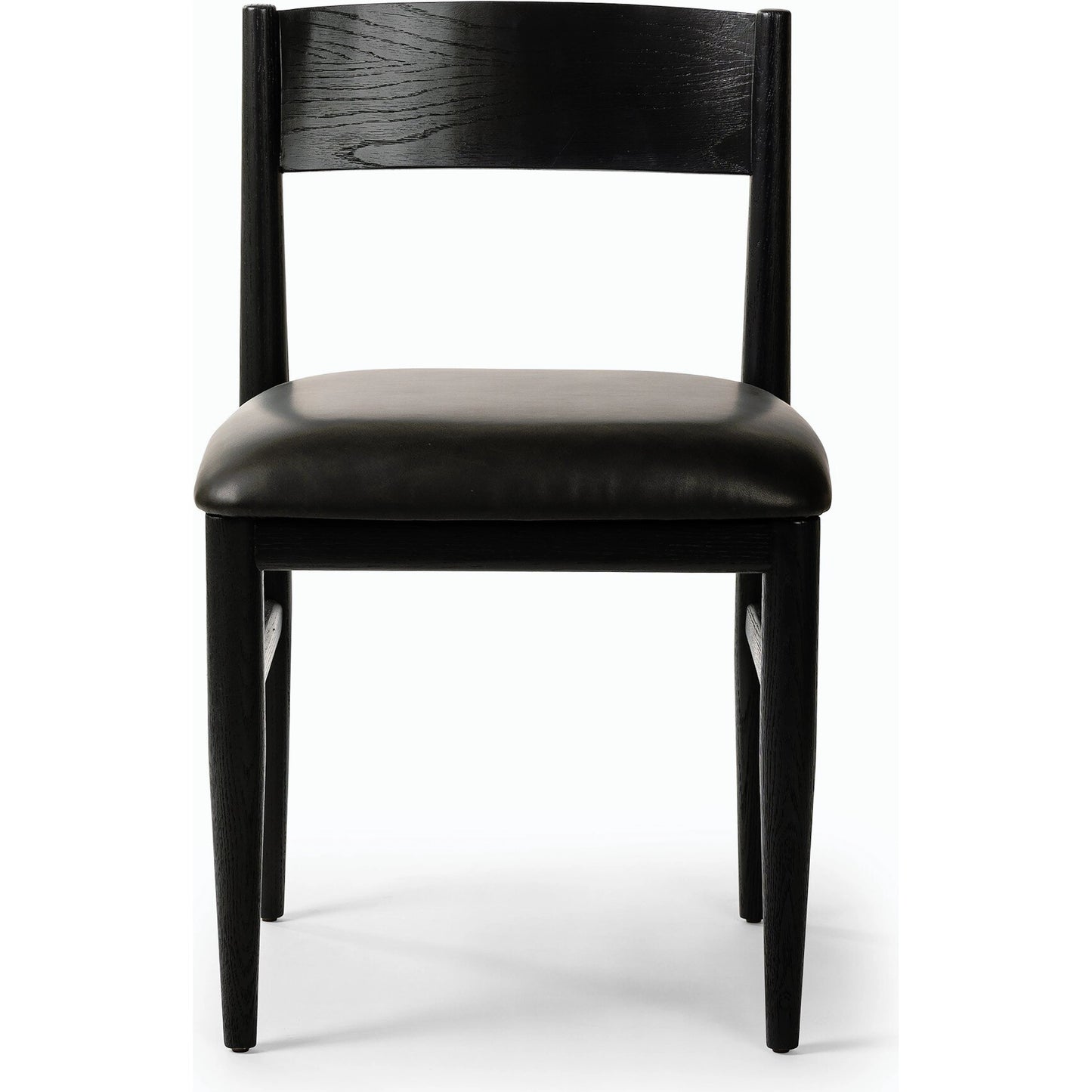 002 SI-2158296 | Additional Silo | Mavery Armless Dining Chair by Four Hands in sierra espresso, brushed ebony oak, brushed ebony oak veneer. Made from faux leather, solid oak, oak veneer in a modern style.