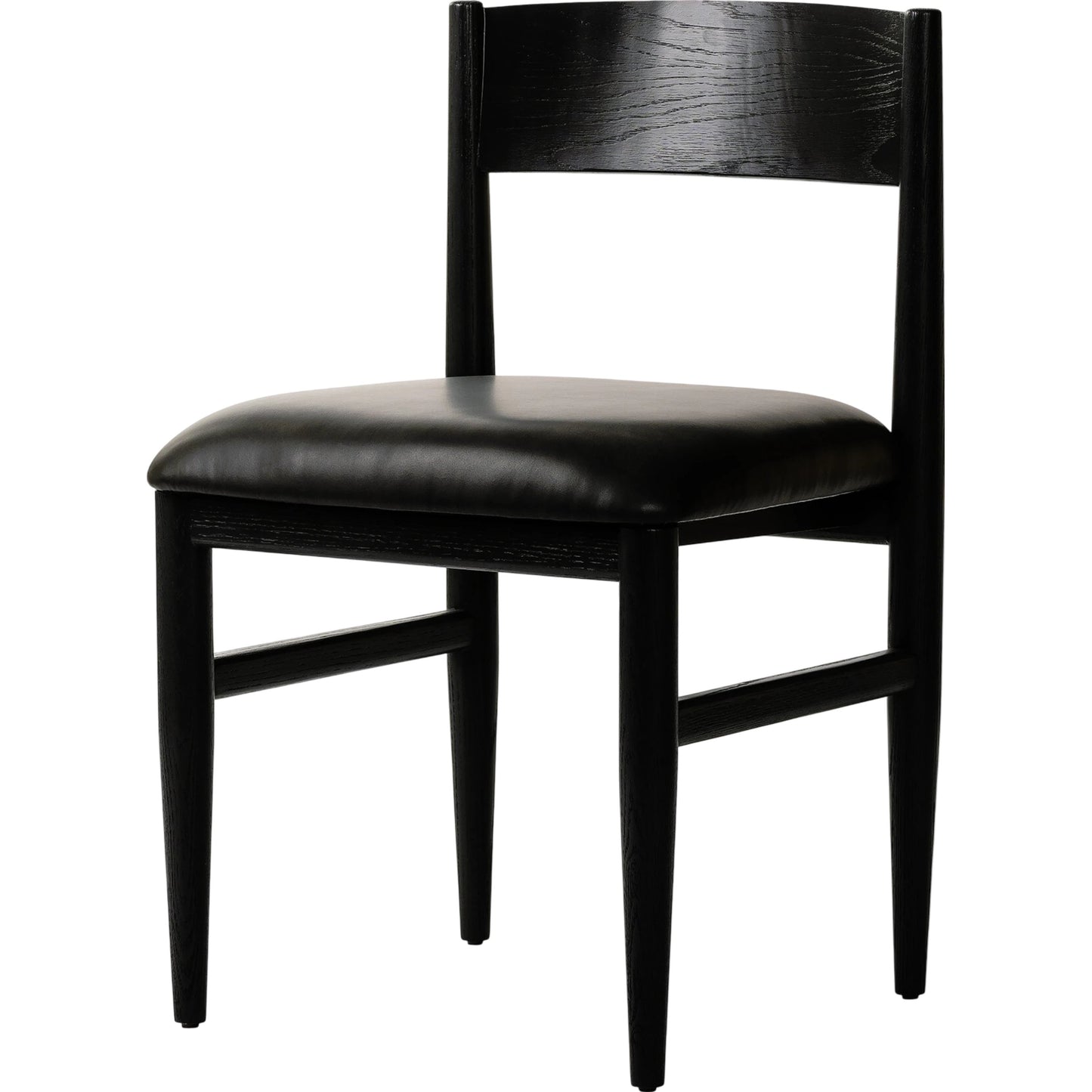 001 SI-2158296 | Primary Silo | Mavery Armless Dining Chair by Four Hands in sierra espresso, brushed ebony oak, brushed ebony oak veneer. Made from faux leather, solid oak, oak veneer in a modern style.