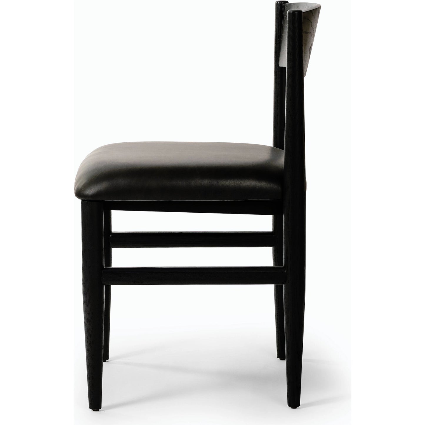 003 SI-2158296 | Additional Silo | Mavery Armless Dining Chair by Four Hands in sierra espresso, brushed ebony oak, brushed ebony oak veneer. Made from faux leather, solid oak, oak veneer in a modern style.