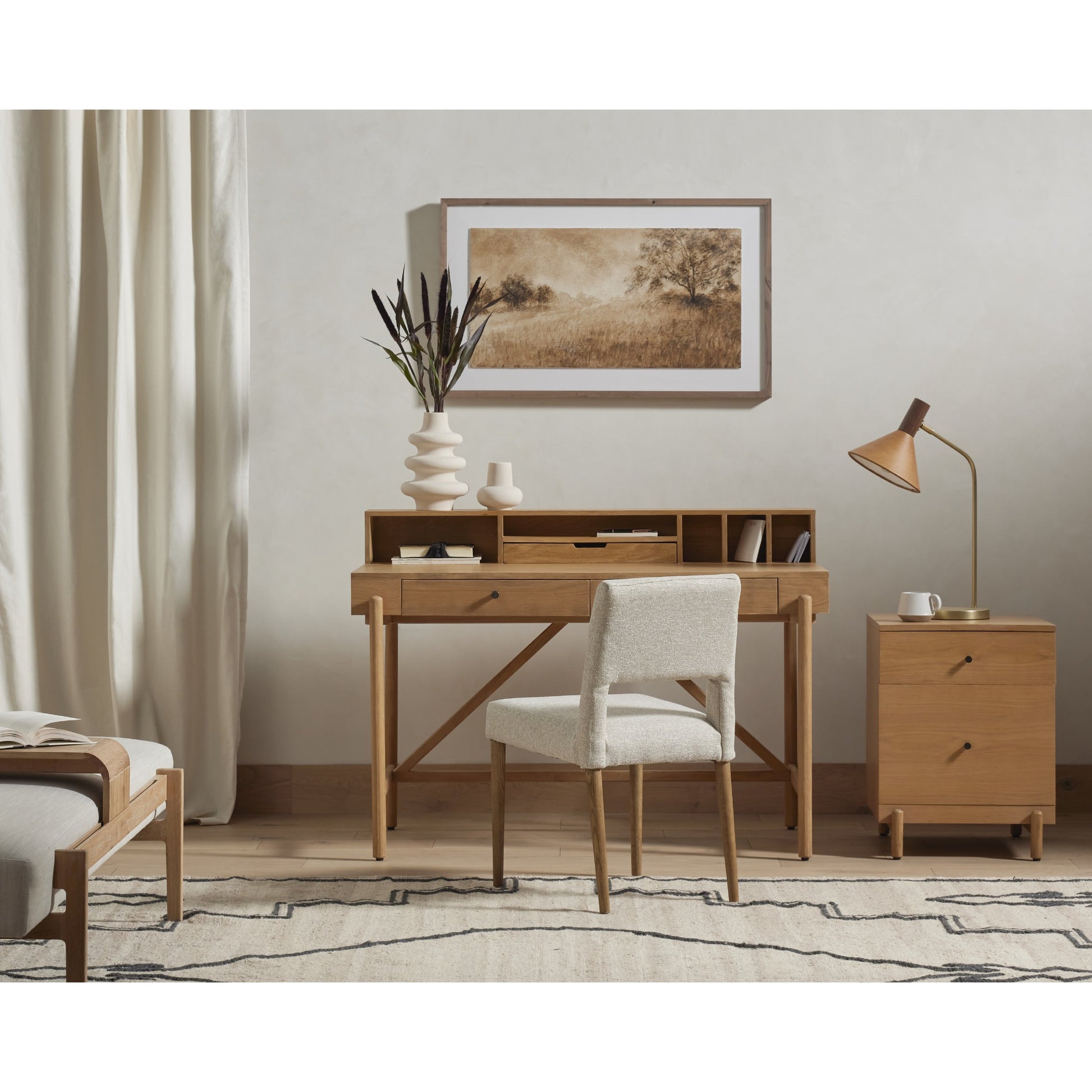 Joseph Dining Chair by Four Hands in toasted nettlewood. Made from unique in a transitional style.