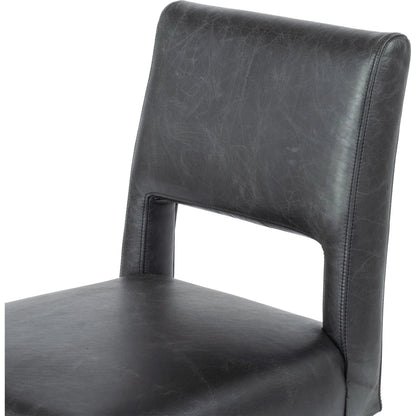 Joseph Dining Chair by Four Hands in durango smoke, toasted oak. Made from top grain leather, solid oak in a traditional style.