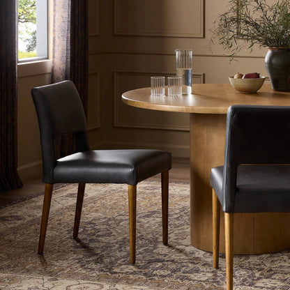 Joseph Dining Chair by Four Hands in durango smoke, toasted oak. Made from top grain leather, solid oak in a traditional style.