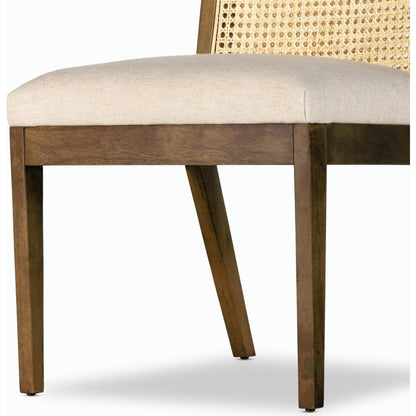 Antonia Cane Armless Dining Chair by Four Hands in toasted nettlewood. Made from unique in a transitional style.