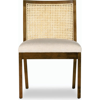 Antonia Cane Armless Dining Chair by Four Hands in toasted nettlewood. Made from unique in a transitional style.