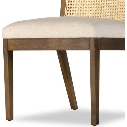 Antonia Cane Armless Dining Chair by Four Hands in toasted nettlewood. Made from unique in a transitional style.