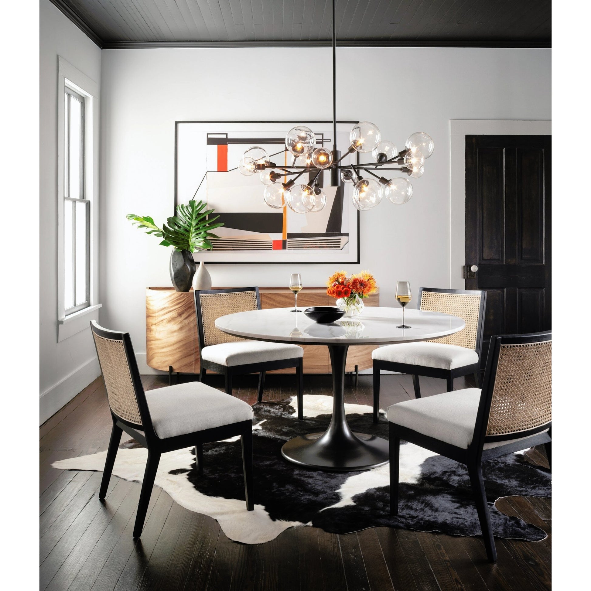 Antonia Cane Armless Dining Chair by Four Hands in toasted nettlewood. Made from unique in a transitional style.