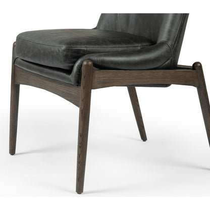 Braden Dining Chair by Four Hands in light camel, warm oak. Made from 100% polyester, solid oak in a modern style.