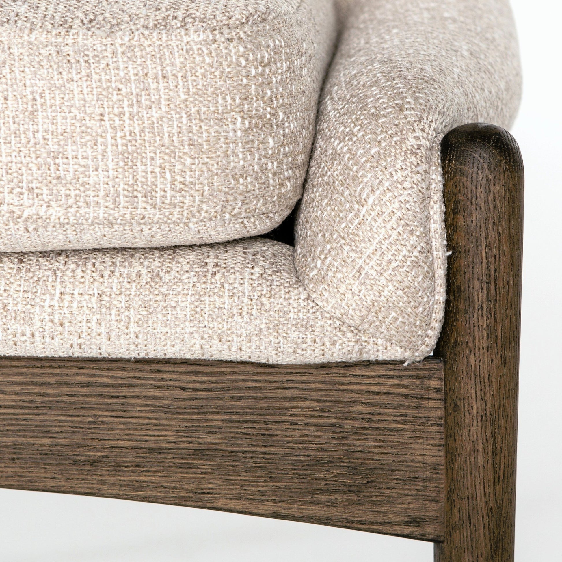 Braden Dining Chair by Four Hands in light camel, warm oak. Made from 100% polyester, solid oak in a modern style.