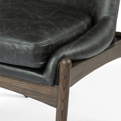 Braden Dining Chair by Four Hands in light camel, warm oak. Made from 100% polyester, solid oak in a modern style.