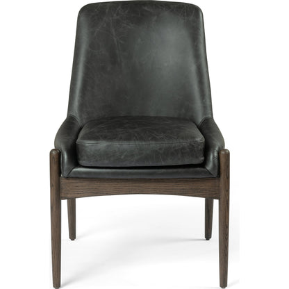 Braden Dining Chair by Four Hands in light camel, warm oak. Made from 100% polyester, solid oak in a modern style.