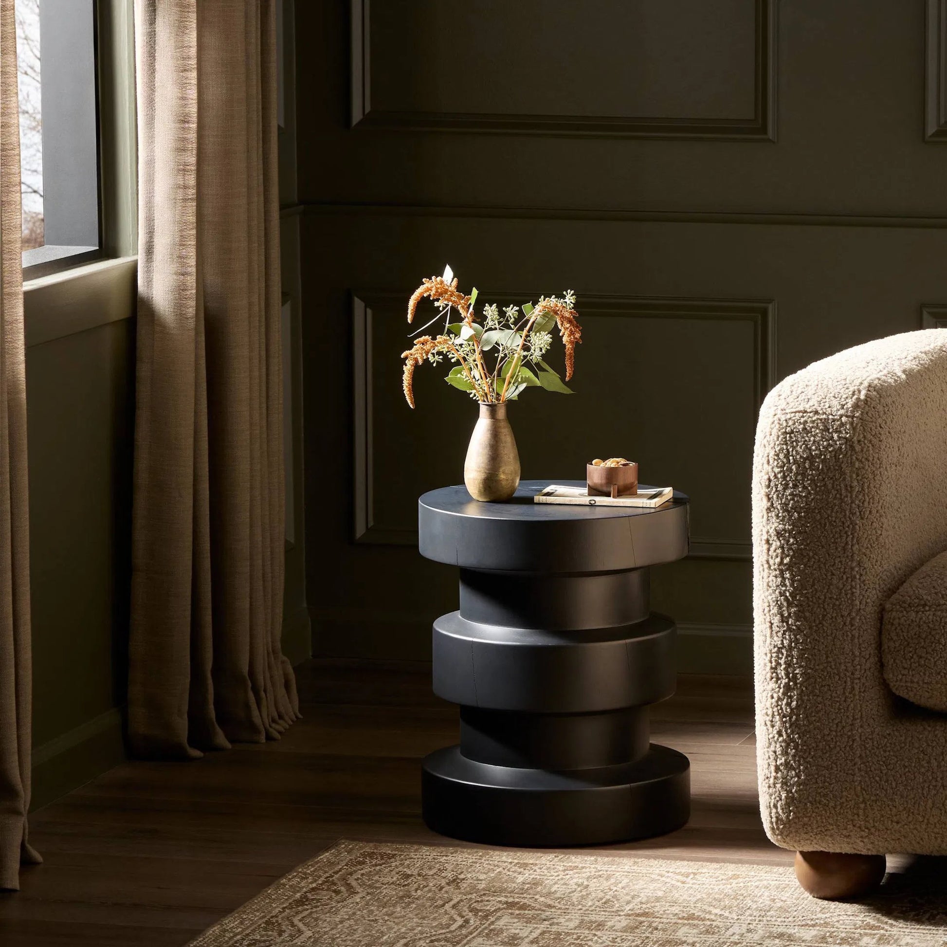 Inez End Table by Four Hands. Made from solid pine in a eclectic & global style.