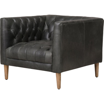 Williams Leather Chair by Four Hands in natural washed camel, weathered ash. Made from top grain leather, solid ash, 100% polyester in a rustic style.