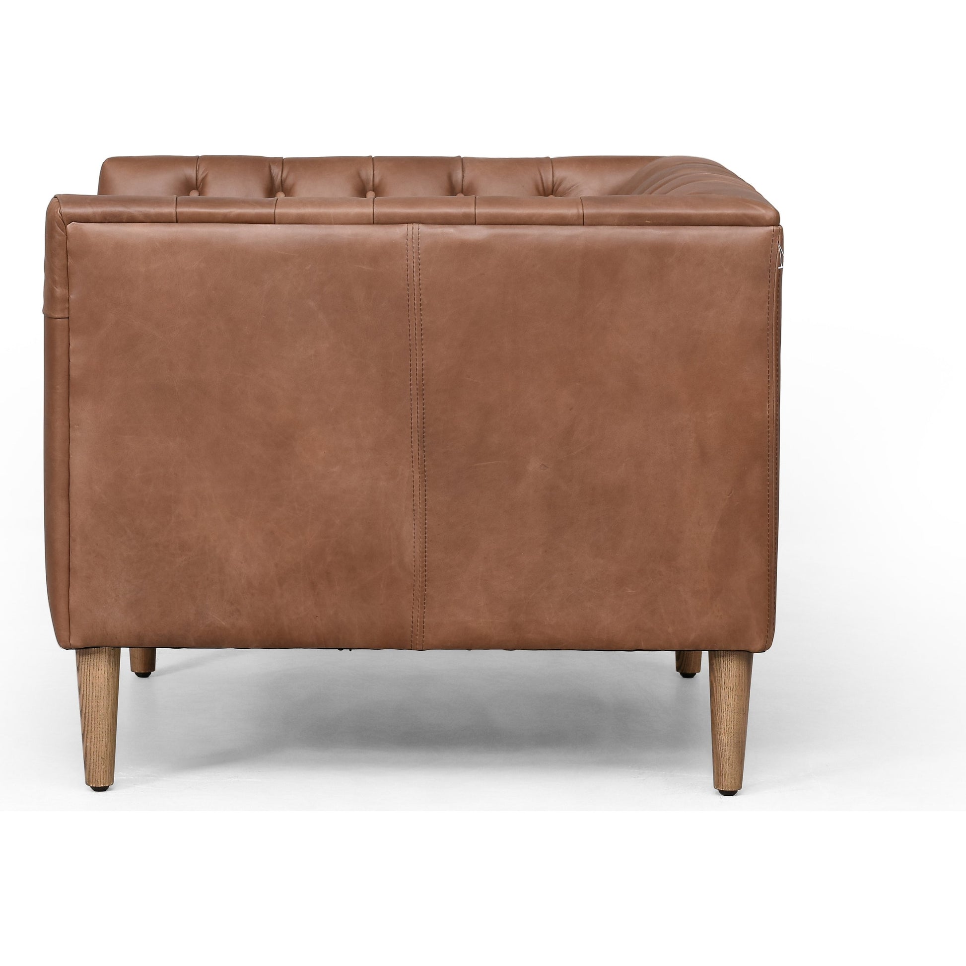 Williams Leather Chair by Four Hands in natural washed camel, weathered ash. Made from top grain leather, solid ash, 100% polyester in a rustic style.