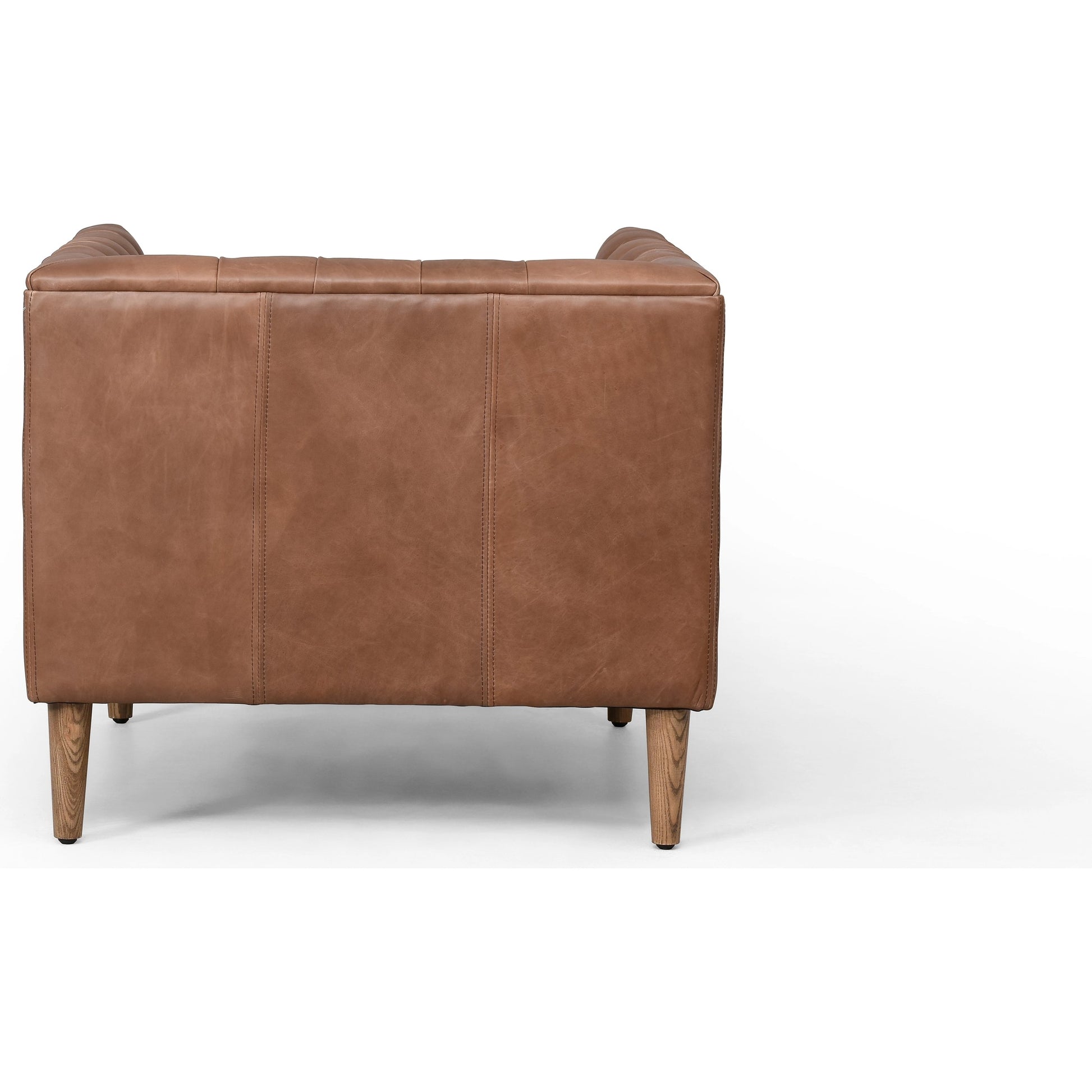 Williams Leather Chair by Four Hands in natural washed camel, weathered ash. Made from top grain leather, solid ash, 100% polyester in a rustic style.