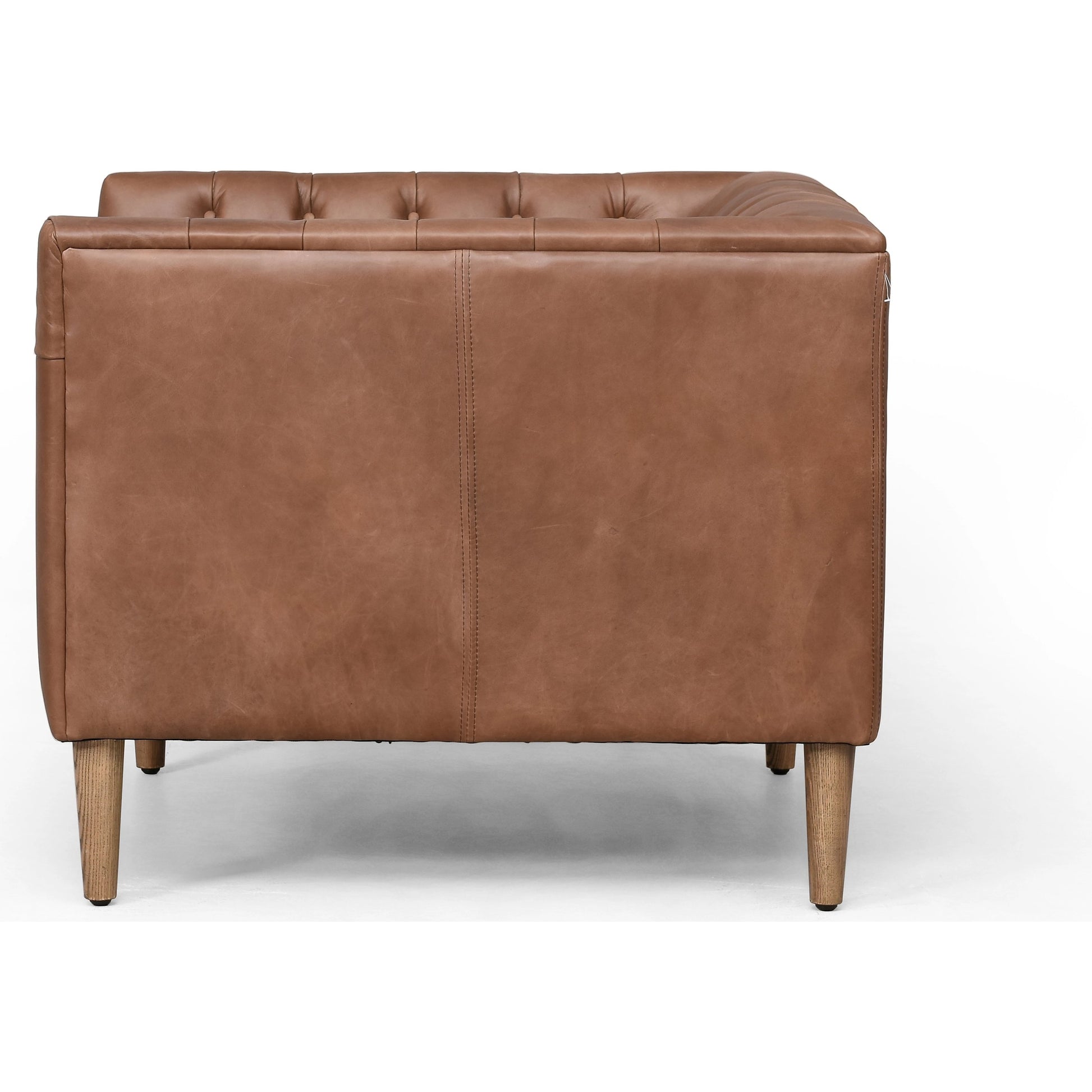 Williams Leather Chair by Four Hands in natural washed camel, weathered ash. Made from top grain leather, solid ash, 100% polyester in a rustic style.