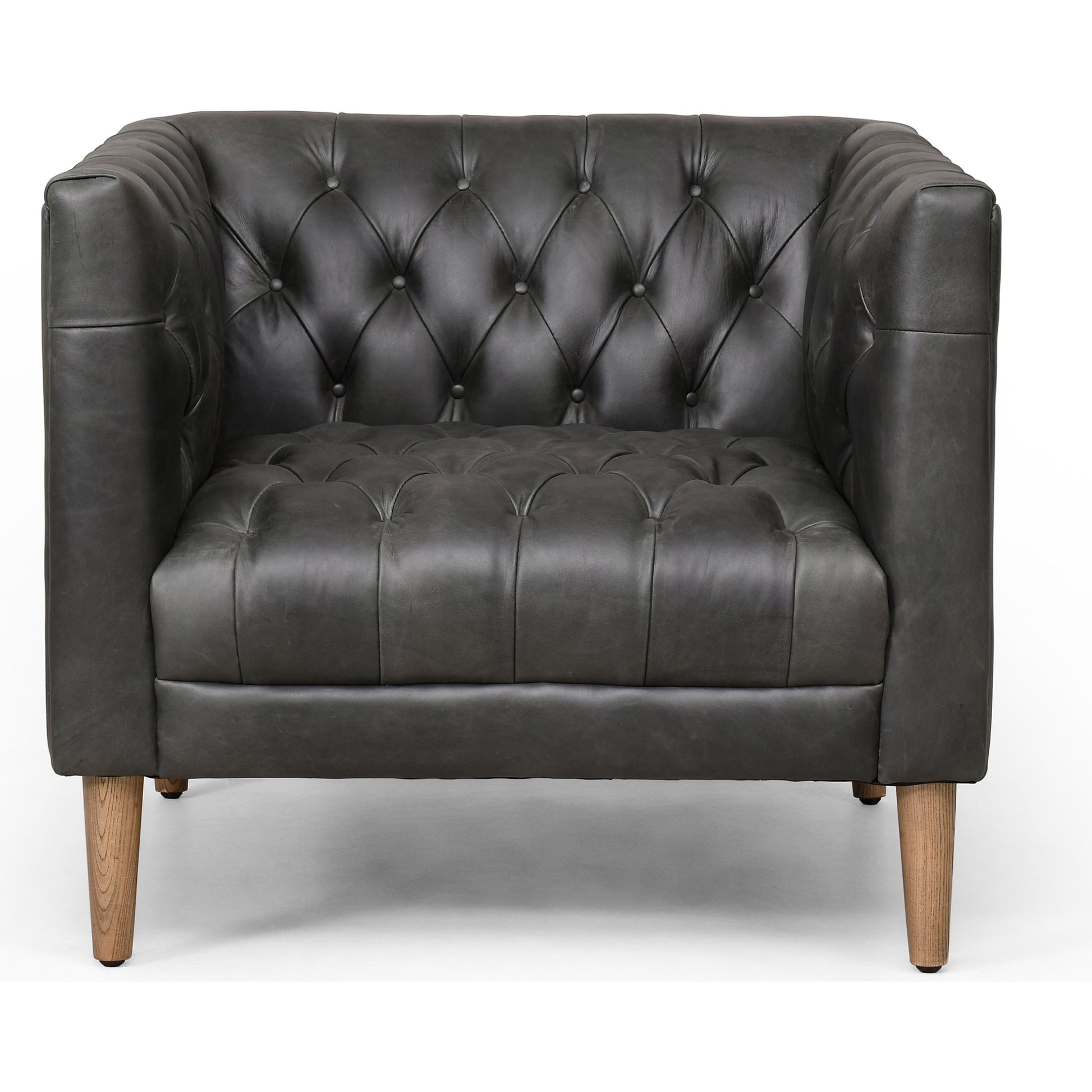 Williams Leather Chair by Four Hands in natural washed camel, weathered ash. Made from top grain leather, solid ash, 100% polyester in a rustic style.