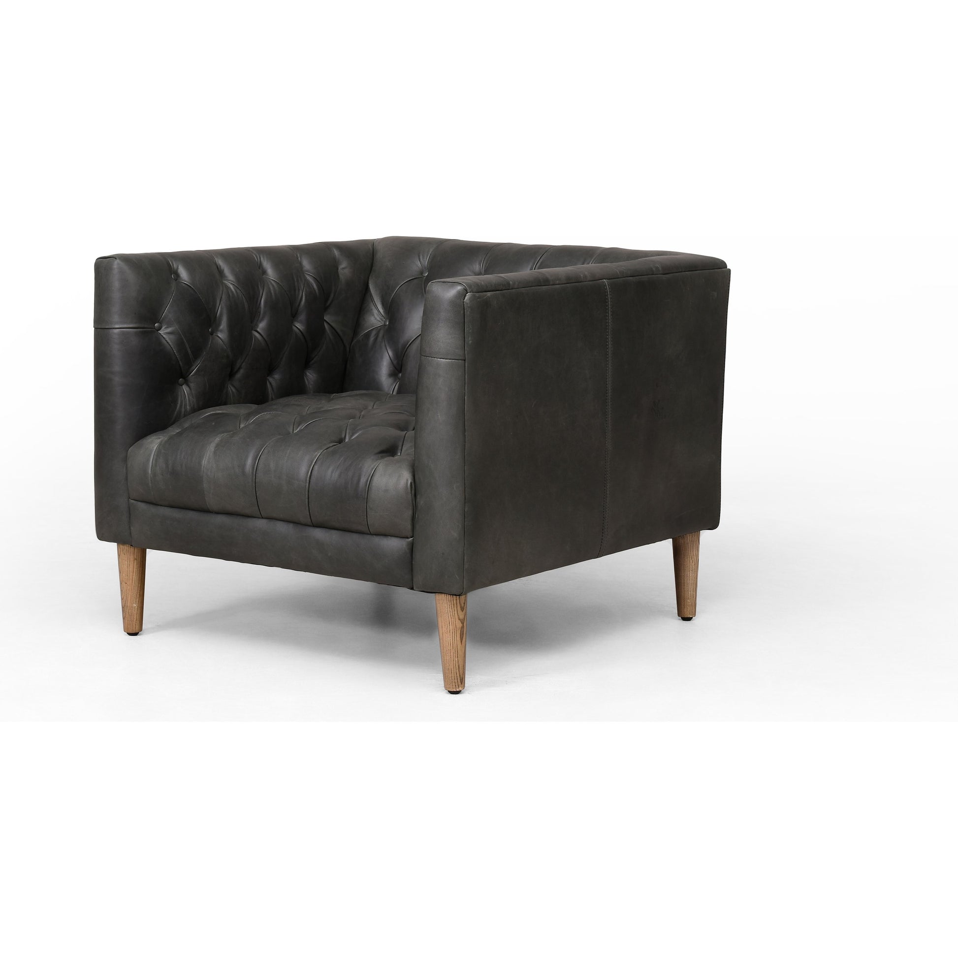 Williams Leather Chair by Four Hands in natural washed camel, weathered ash. Made from top grain leather, solid ash, 100% polyester in a rustic style.