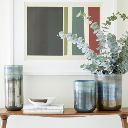 Reina Cylindar Vase by Cyan Design in pyrite. Made from glass in a modern style.