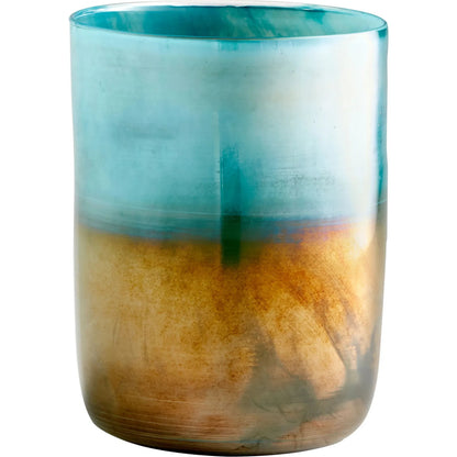 Reina Cylindar Vase by Cyan Design in pyrite. Made from glass in a modern style.